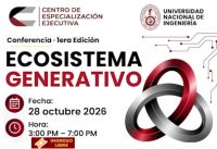 Conferencia: &ldquo;Ecosistema Generativo&rdquo;, organizada por el Centro de Especializaci&oacute;n Ejecutiva (CEE) de la Facultad de Ingenier&iacute;a Industrial y de Sistemas | Fecha: 28 de octubre | Auditoria de la FIIS-UNI