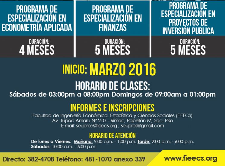 Programas de Especialización de la FIEECS