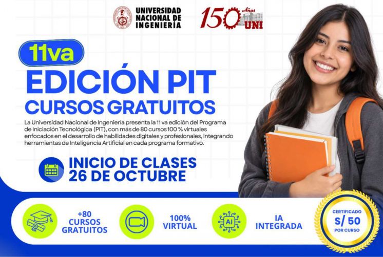 UNI anuncia m&aacute;s de 80 cursos gratuitos en inteligencia artificial, programaci&oacute;n y ciberseguridad