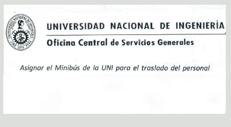 Oficio Circular N°016-2016-OCSG-UNI: Asignación de Minibus para Traslado del Personal UNI