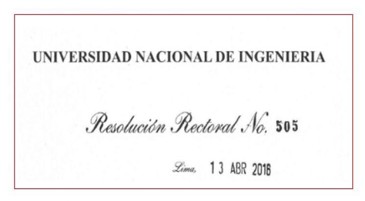 Resolución Rectoral N° 505-2016: Directiva 01-2015-UNI/RECT-OCDO &quot;Transferencia de Gestión de los Cargos de las Autoridades, Directivos, Funcionarios, Docentes y Servidores Administrativos a Nivel de Unidades Orgánicas de la UNI