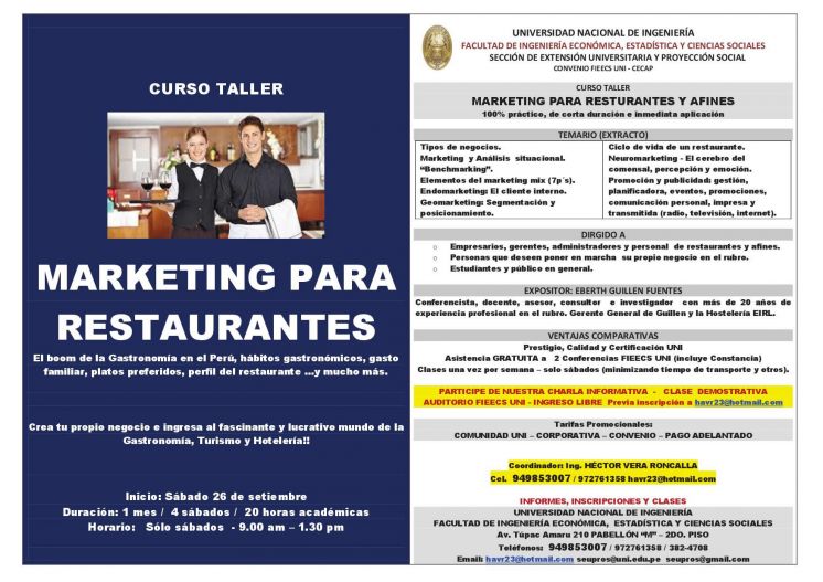 Marketing para Restaurantes y Empresas Afines