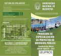 Proyectos de Inversión Pública, Programa de Especialización