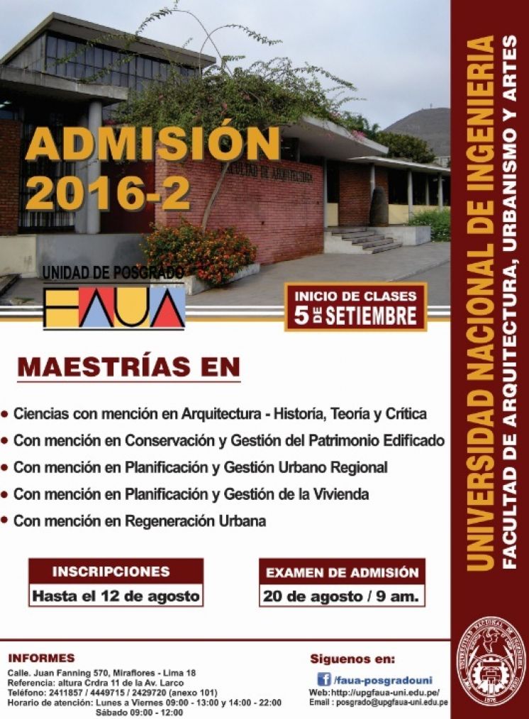 PRE-MAESTR&Iacute;A FAUA 2016 - II