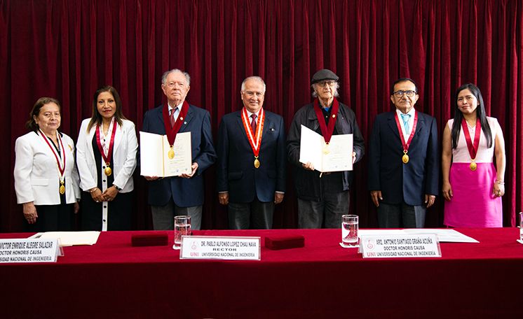 Pioneros en la arquitectura peruana: Antonio Gra&ntilde;a y V&iacute;ctor Alegre reciben honoris causa de la UNI