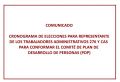 COMUNICADO: CRONOGRAMA DE ELECCIONES PARA REPRESENTANTE DE LOS TRABAJADORES ADMINISTRATIVOS 276 Y CAS PARA CONFORMAR EL COMITÉ DE PLAN DE DESARROLLO DE PERSONAS (PDP)