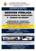 Conferencia Gratuita:  Gestión Pública &quot;Resolución de Conflictos y Manejo de Crisis&quot;. Sábado 31 de octubre