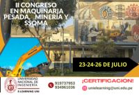 El Instituto E-LEARNING de la FIM-UNI invita a participar en el II CONGRESO EN MAQUINARIA PESADA, MINERIA Y SSOMA