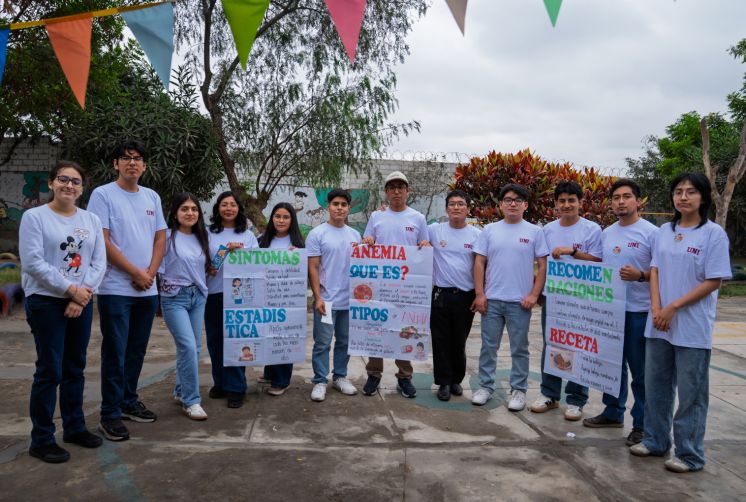 Estudiantes de la UNI llevan campa&ntilde;a de prevenci&oacute;n de la anemia infantil a colegio de Independencia