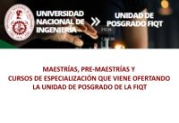 Maestrías que viene ofertando la Unidad de Posgrado de la FIQT