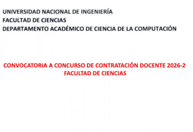 CONVOCATORIA A CONCURSO DE CONTRATACI&Oacute;N DOCENTE 2026-2 DE LA FACULTAD DE CIENCIAS
