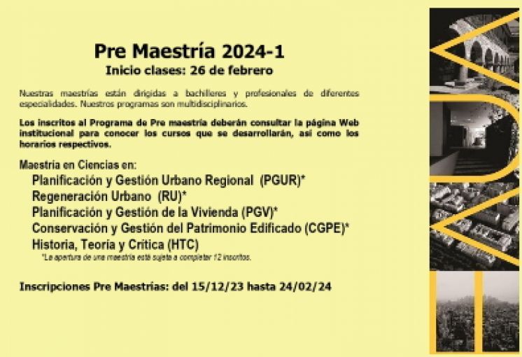 Unidad de Posgrado FAUA: Pre Maestría 2024-1