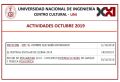 ACTIVIDADES DEL MES DE OCTUBRE 2019 DEL CENTRO CULTURAL UNI