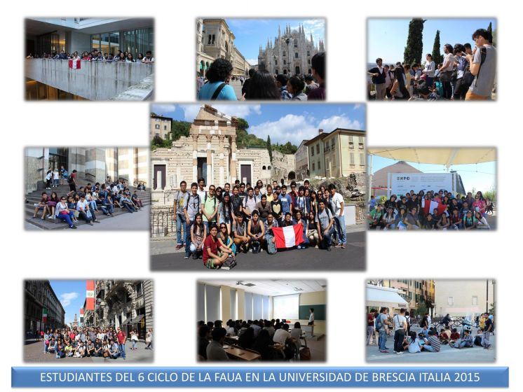 Estudiantes del Sexto Ciclo de la FAUA en la Universidad de BRESCIA - ITALIA 2015