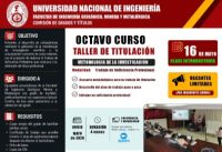 8vo curso Trabajo de Suficiencia Profesional FIGMM | Inicio 16 de Mayo