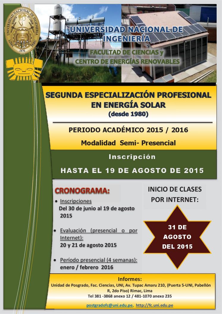 Segunda Especialización Profesional en Energía Solar