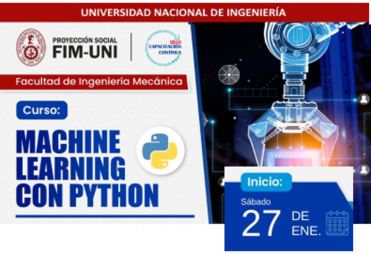 Proyección Social de la FIM organiza el Curso Machine Learning con Python | Inicio 27 de Enero