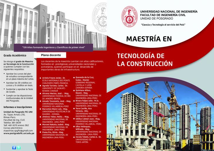 Maestria en Tecnología de la Construcción