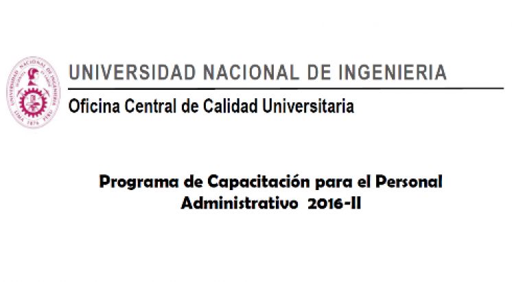 Programa de Capacitaci&oacute;n para el Personal Administrativo 2016-II