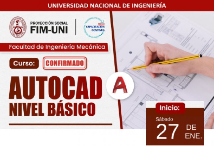 Proyección Social de la FIM Cursos 2024 | ¡  Domina AutoCAD 2D y 3D desde cero  ! | Inicio 27 de Enero