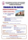 Pre Maestría 2016-I en Ing. Industrial y Ing. Sistemas