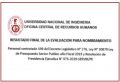 RESULTADO FINAL DE LA EVALUACIÓN PARA NOMBRAMIENTO - Personal Contratado UNI del Decreto Legislativo N° 276