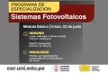 Centro de Energ&iacute;as Renovables-CER-UNI: PROGRAMA DE ESPECIALIZACI&Oacute;N DE SISTEMAS FOTOVOLTAICOS - M&Oacute;DULO B&Aacute;SICO | Inicio de clases: 22 de junio del 2026