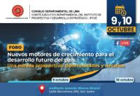 CIP-IPYDE invita al FORO: Nuevos motores de crecimiento para el desarrollo futuro del país - Una mirada prospectiva: Oportunidades y desafíos | Fechas: 9 y 10 de Octubre