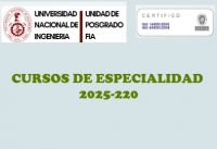 CURSOS DE ESPECIALIDAD 2025-II DE LA UNIDAD DE POSGRADO DE LA FIA | INICIOS SEPTIEMBRE-OCTUBRE 2025