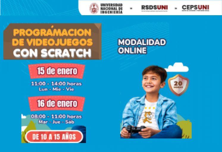 (CEPS - UNI) / Programación de Videojuegos con Scratch | 15 Y 16 de Enero