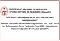 RESULTADO PRELIMINAR DE LA EVALUACIÓN PARA NOMBRAMIENTO - Personal Contratado UNI del Decreto Legislativo N° 276