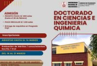 UNIDAD DE POSGRADO FIQT: DOCTORADO EN CIENCIAS E INGENIERIA QUIMICA ADMISION 2026-1 | INSCRIPCIONES HASTA EL 14 DE MARZO