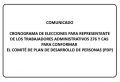 COMUNICADO CRONOGRAMA DE ELECCIONES PARA REPRESENTANTE DE LOS TRABAJADORES ADMINISTRATIVOS 276 Y CAS PARA CONFORMAR EL COMITÉ DE PLAN DE DESARROLLO DE PERSONAS (PDP)