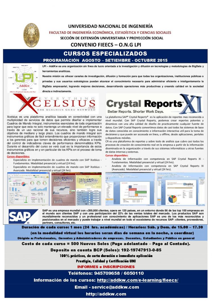 SAP, Cystal Reports, Xcelsius