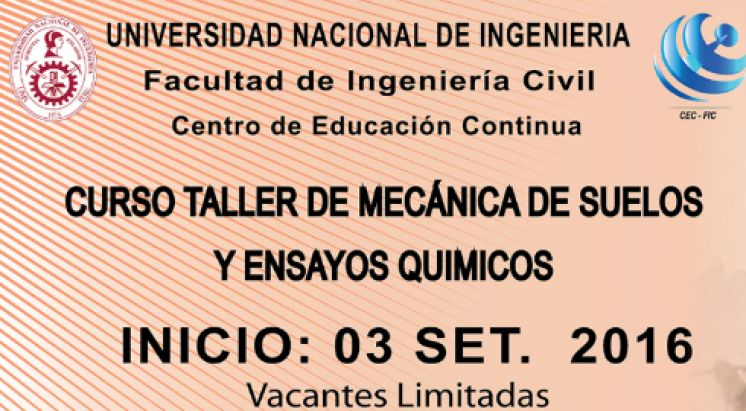 Curso Taller Mec&aacute;nica de Suelos y Ensayos Qu&iacute;micos