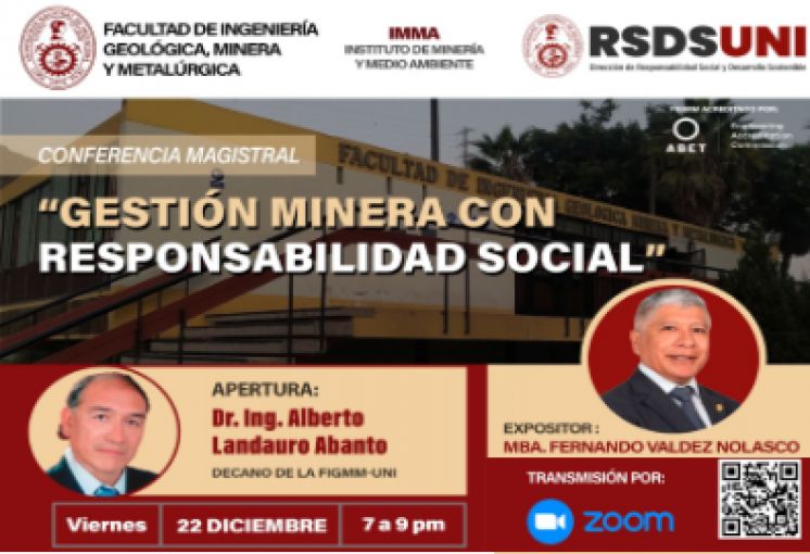 Conferencia magistral Gestión minera con responsabilidad social | 22 de Diciembre