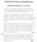 Comit&eacute; Electoral - Pronunciamiento Nro 01-2015