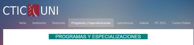 Programas de Especialización del CTIC-UNI