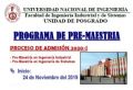 PROGRAMAS DE PRE-MAESTRÍAS EN INGENIERÍA INDUSTRIAL E INGENIERÍA DE SISTEMAS 2020-I EN LA UNIDAD DE POSGRADO FIIS