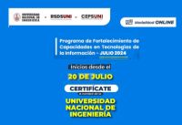 RSDS UNI / Programa de Fortalecimiento de Capacidades en Tecnologías de la Información - Cursos Julio 2024