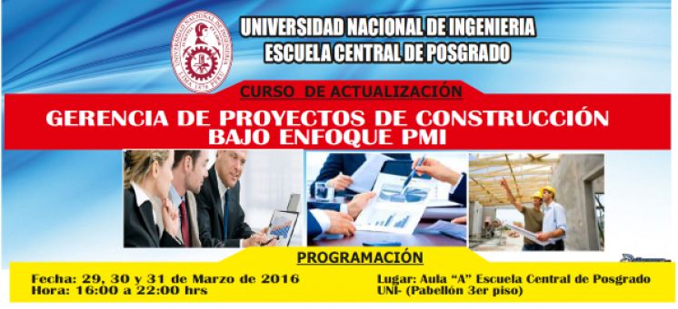 Curso de Actualización: Gerencia de Proyectos de Construcción bajo Enfoque PMI