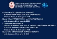 Cursos Talleres organizados por el Centro de Educación Continua de la FIC-UNI | INICIOS MAYO 2025