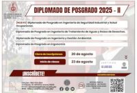 Unidad de Posgrado de la Facultad de Ingeniería Ambiental de la UNI ha programado Diplomados de Posgrado 2025-II | Fecha de Cierre de inscripciones 20 de Agosto